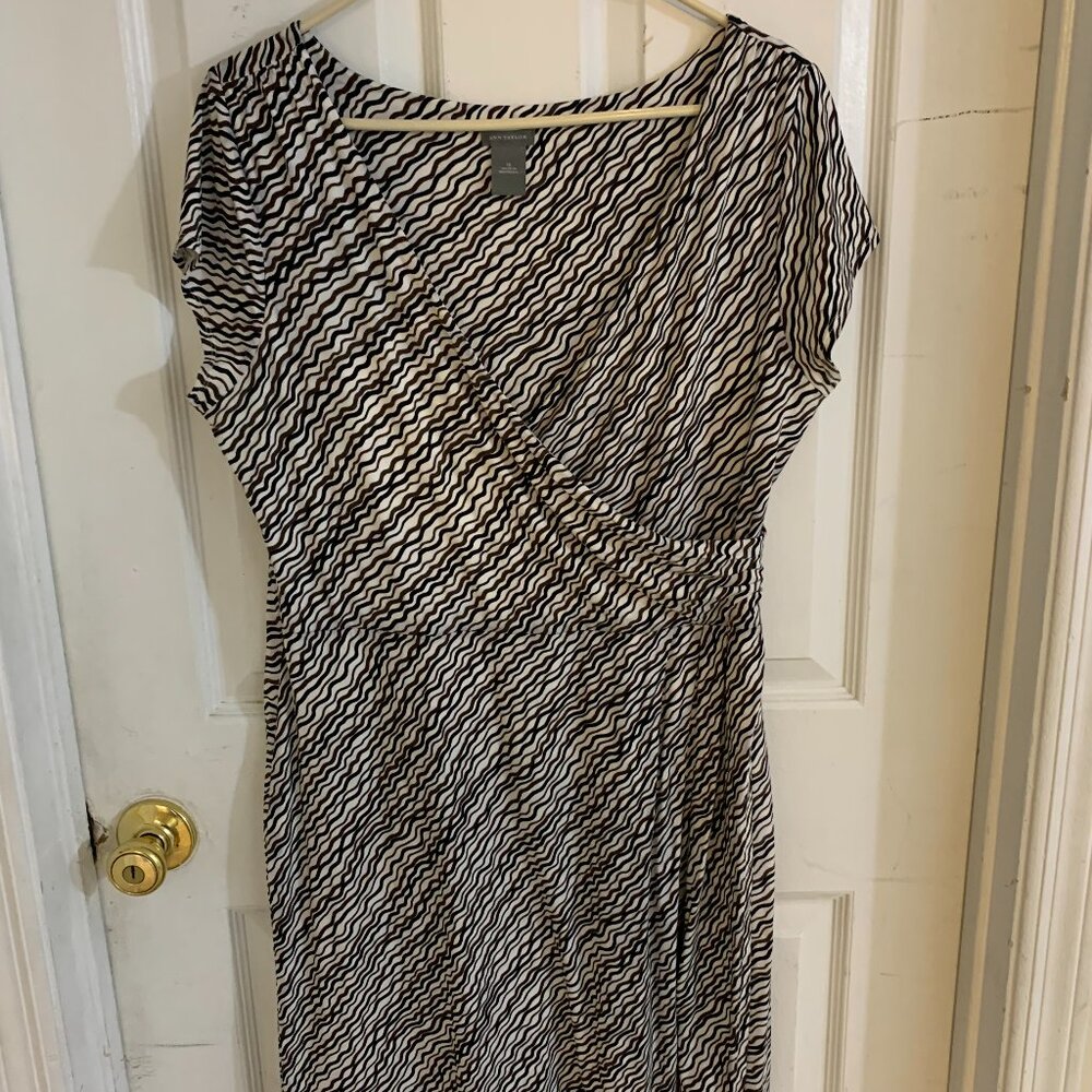 Ann Taylor black and white V-neck